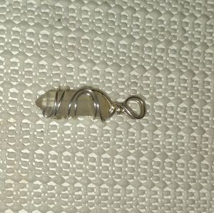 (Sold) Wire strapped crystal point necklace